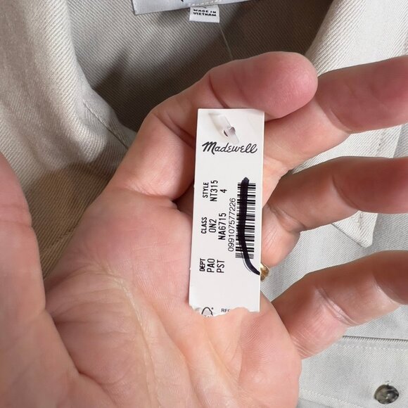 Madewell $85 Western Button-Up Shirt in Brushed Twill SIze 4 Pebble Stone NT315 - Picture 6 of 9